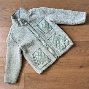 Avec Les Filles - Faux Fur Teddy Fleece Jacket - Light Sage - Size M - Like New